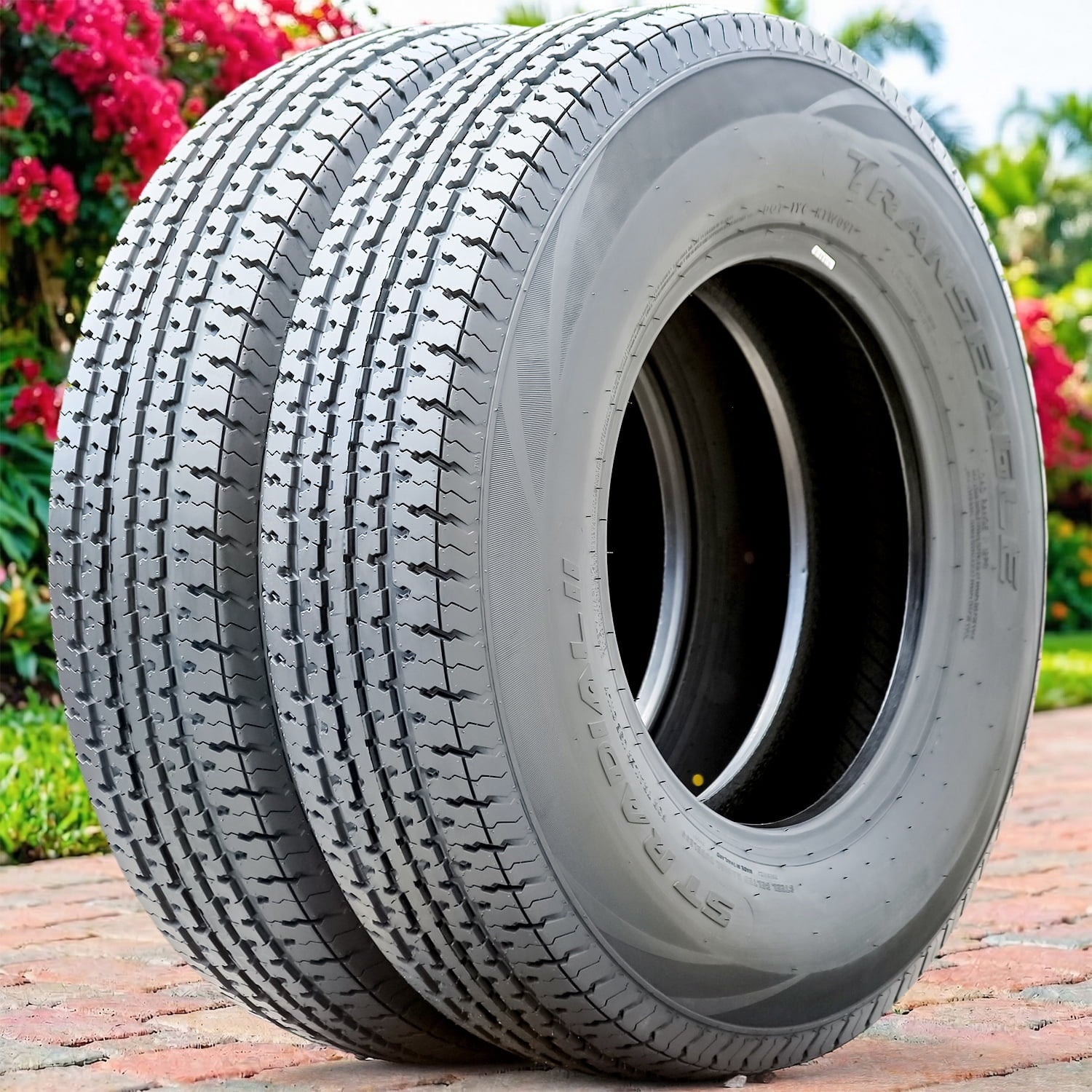 Set of 4 Transeagle ST Radial II Steel Belted ST225/75R15 225/75R15 117/112L E 10 Ply Trailer Tires