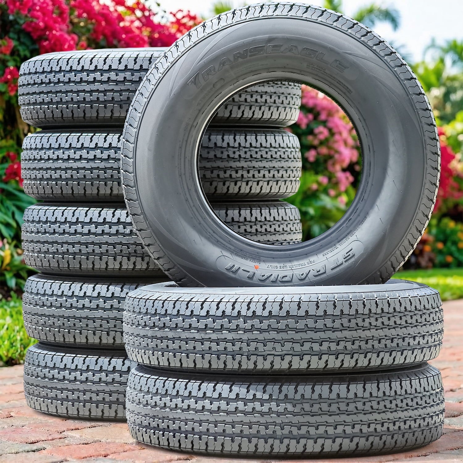 Set of 4 Transeagle ST Radial II Steel Belted ST225/75R15 225/75R15 117/112L E 10 Ply Trailer Tires