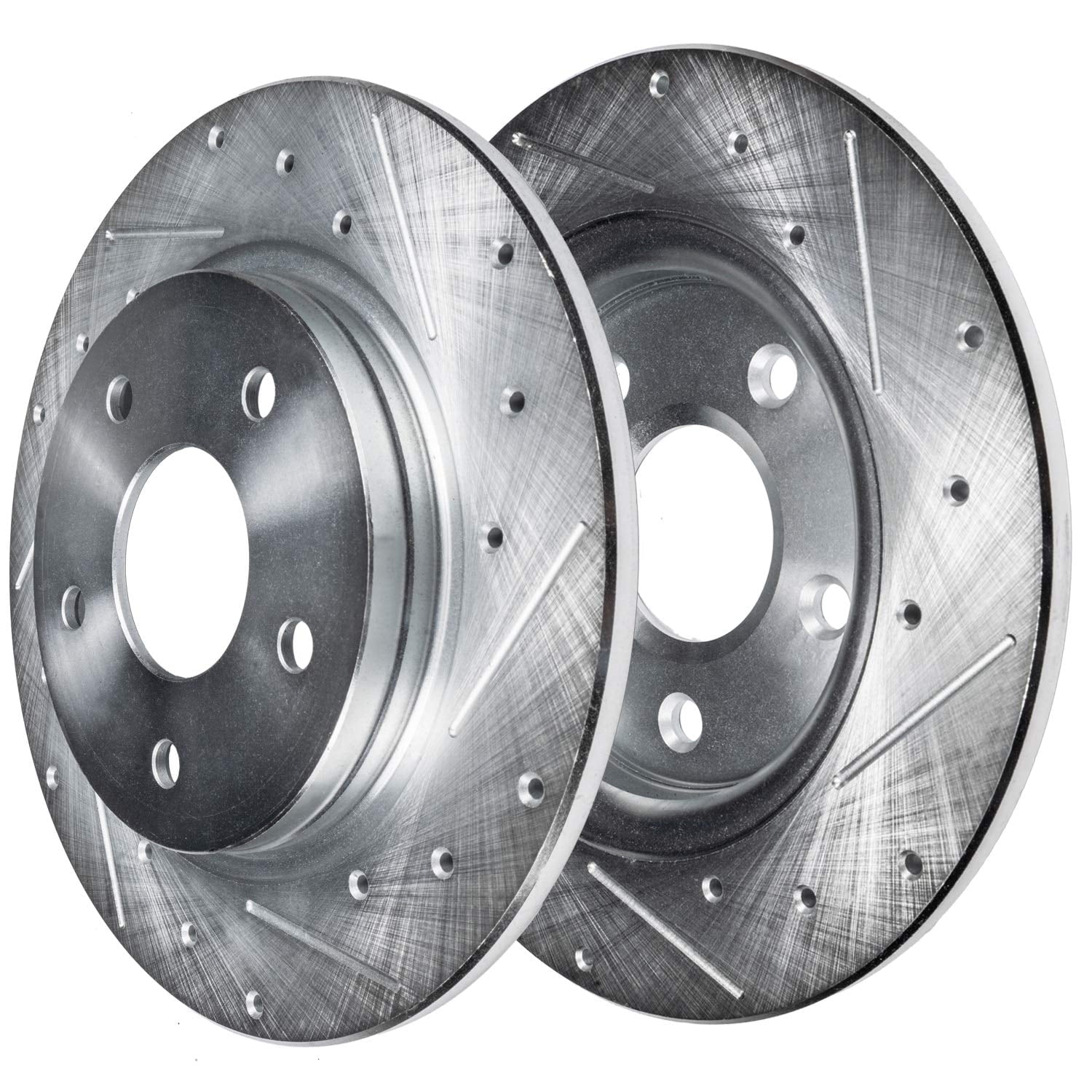 Detroit Axle - Rear Brake Kit for Hyundai Tucson Kia Sportage 2022 2023 2024 2025, 11.81 inch Drilled and Slotted Disc Brake Rotors Ceramic Brakes Pads Replacement
