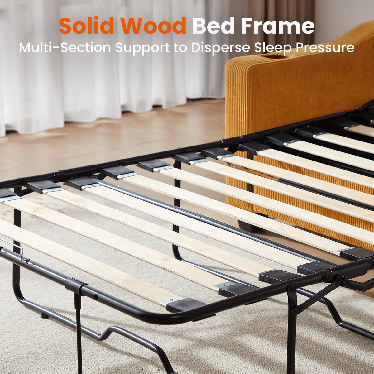 CHIC HOUSE Pull Out Sofa Bed Couch Queen Size with Mattress USB, Convertible Sleeper Sofa Loveseat for Small Spaces RV, Corduroy Pull Out Couch Bed for Living Room with Cup Holders LED Lights, Beige