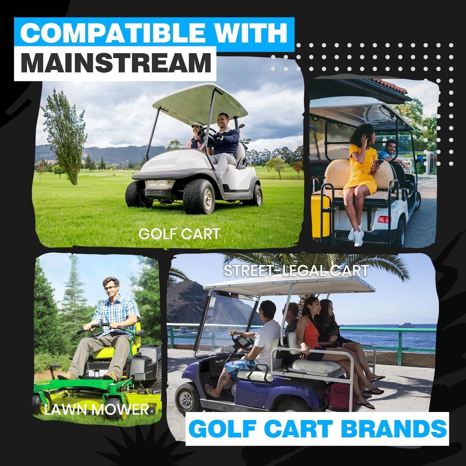 72V 65Ah LiFePO4 Golf Carts Battery, with Bluetooth & Mobile APP, Built-in 120A BMS, 4000+ Deep Cycles Battery, 4992Wh, Perfect for Golf Carts