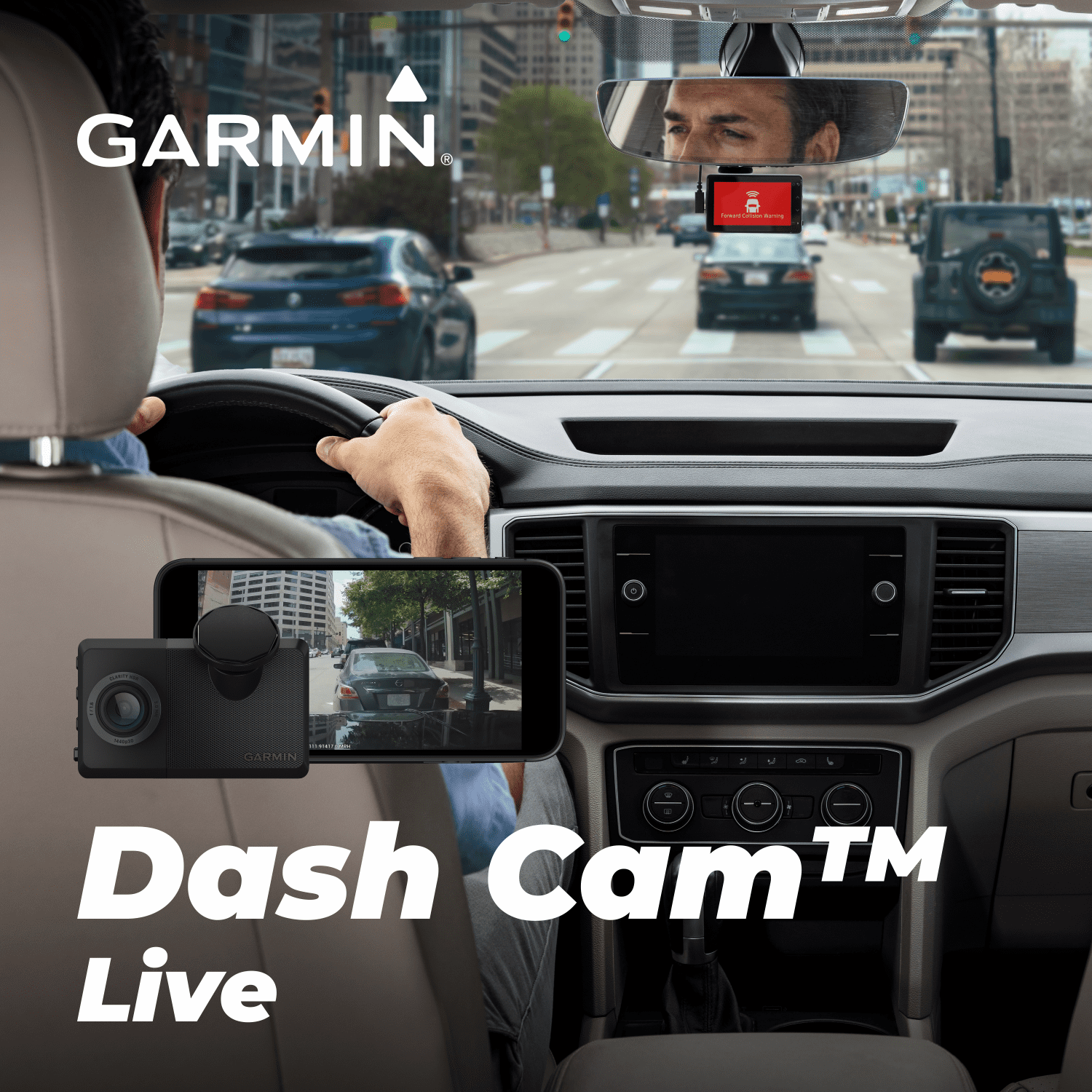 Garmin Dash Cam™ Live, 24/7 Live View, Always-Connected Dash Cam