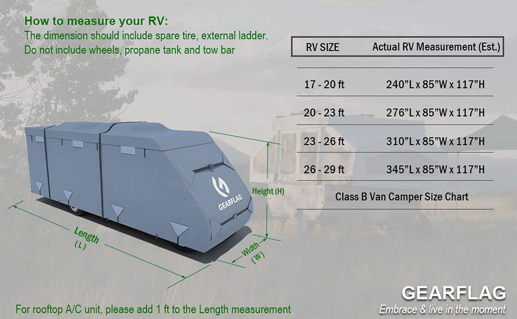 GEARFLAG Class B RV Cover fits 17-20FT with Reinforced Windproof Side-Straps Anti-UV Water Resistance