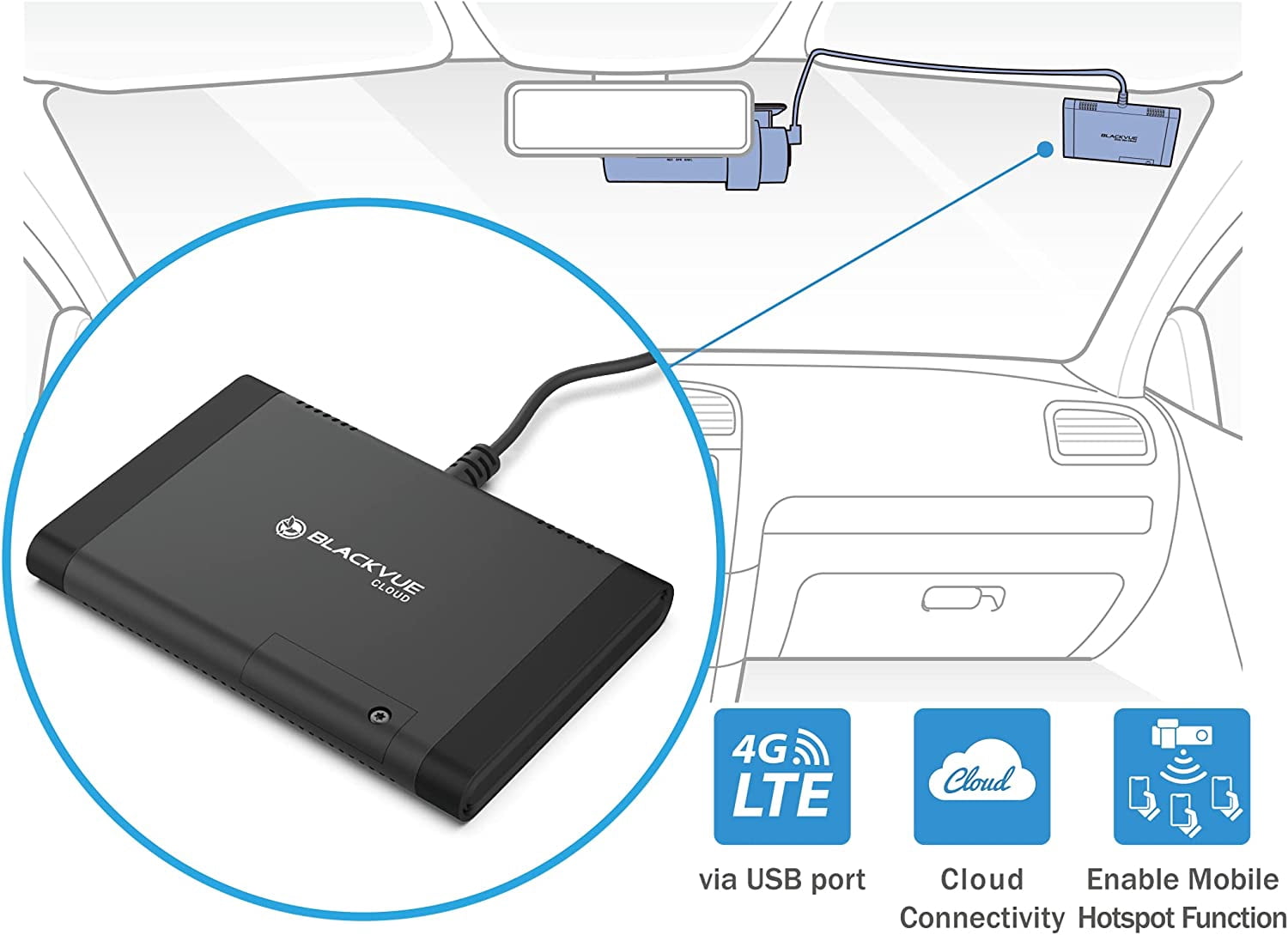 BlackVue DR900X-2CH Plus with 256GB Microsd Card LTE and Mobile Hotspot via LTE Module 1.79 lb