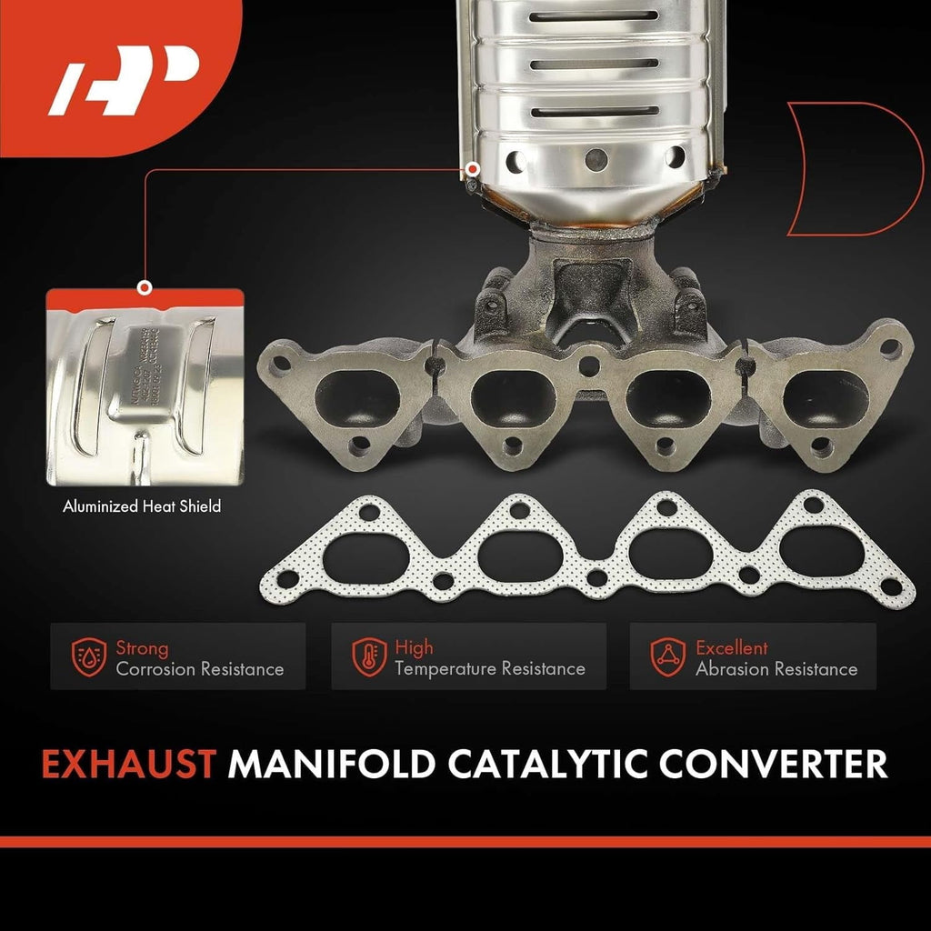 A-Premium Front Exhaust Manifold Catalytic Converter Kit Direct-Fit Compatible with Hyundai Elantra 2003-2012, Tiburon 2007-2008 & Kia Soul 2010-2011, Spectra 2004-2009, Spectra5, 2.0L, EPA Compliant