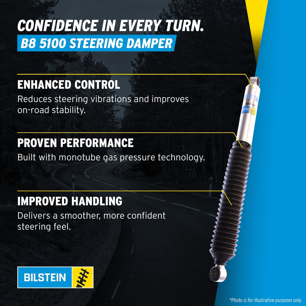 Bilstein Set of Front and Rear B8 5100 Series Shocks with Steering Stabilizer Compatible with 2011-2016 Silverado / Sierra 2500 / 3500 HD with 1.5 Front & 0-1 Rear Lift