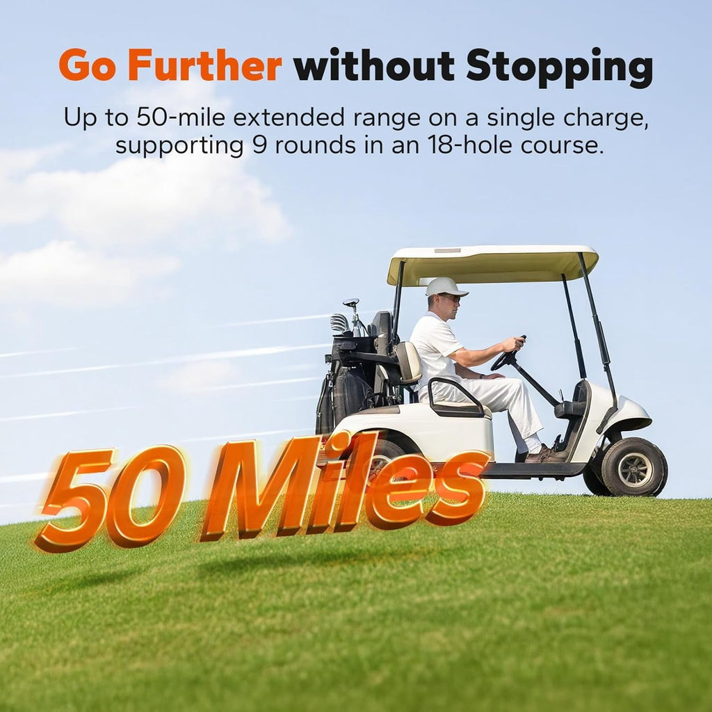 LiTime 48V Lithium Golf Cart Battery Kit, Up to 5.12KW Output, CAN&RS485 Communication, Bluetooth 5.0, 4000+ Cycles, IP65 Waterproof, Perfect for Golf Carts,Home