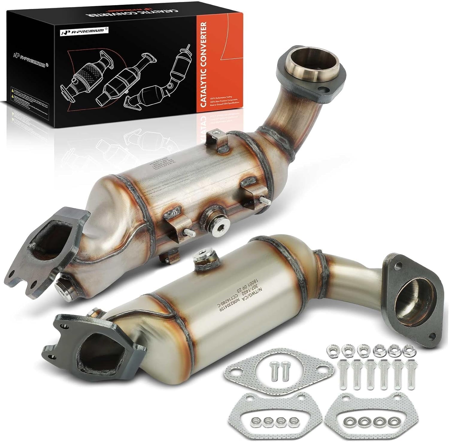 A-Premium Front and Rear 2-PC Catalytic Converter Kit Direct-Fit Compatible with Dodge Grand Caravan Journey Avenger & Chrysler Town & Country 200 & Volkswagen Routan & Ram C/V 3.6L EPA Compliant