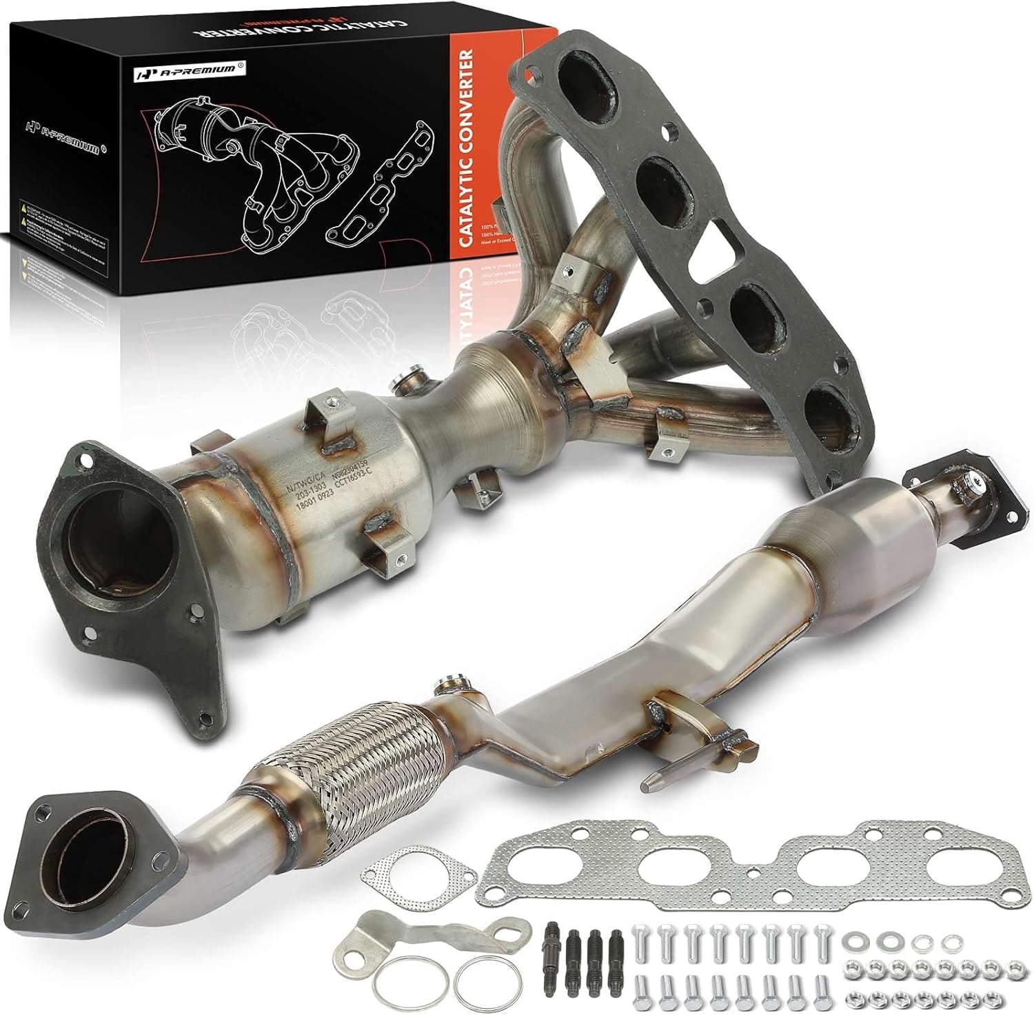 A-Premium Front and Rear 2-PC Exhaust Manifold Catalytic Converter Kit Direct-Fit Compatible with Nissan Altima 2007-2012 2.5L, EPA Compliant
