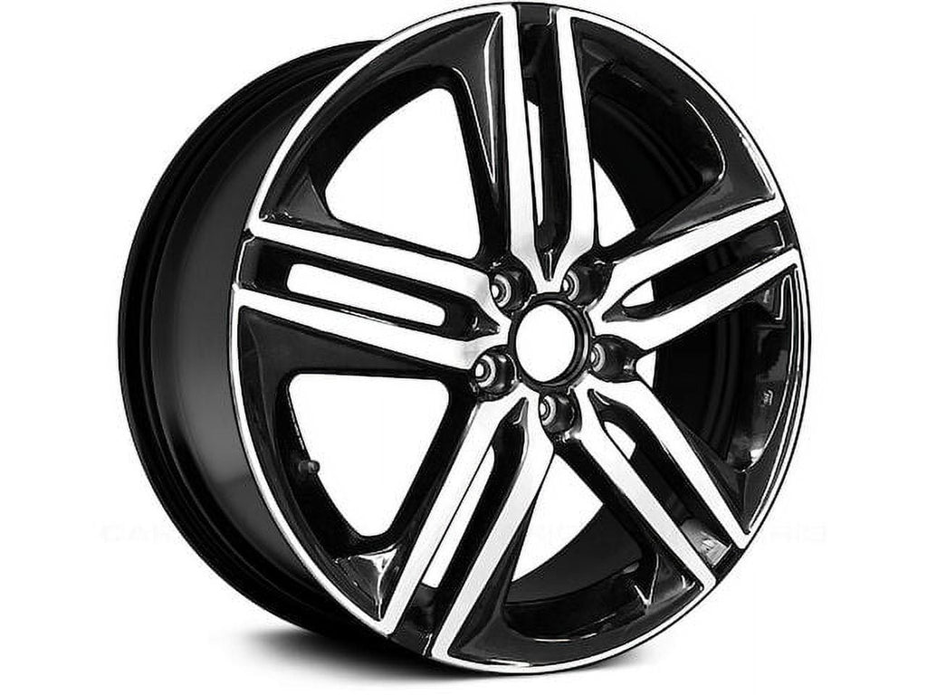 Aluminum Wheel - Slow Machined and Black - 19 x 8 Inch - 55mm Offset - Compatible with 2016 - 2017 Honda Accord
