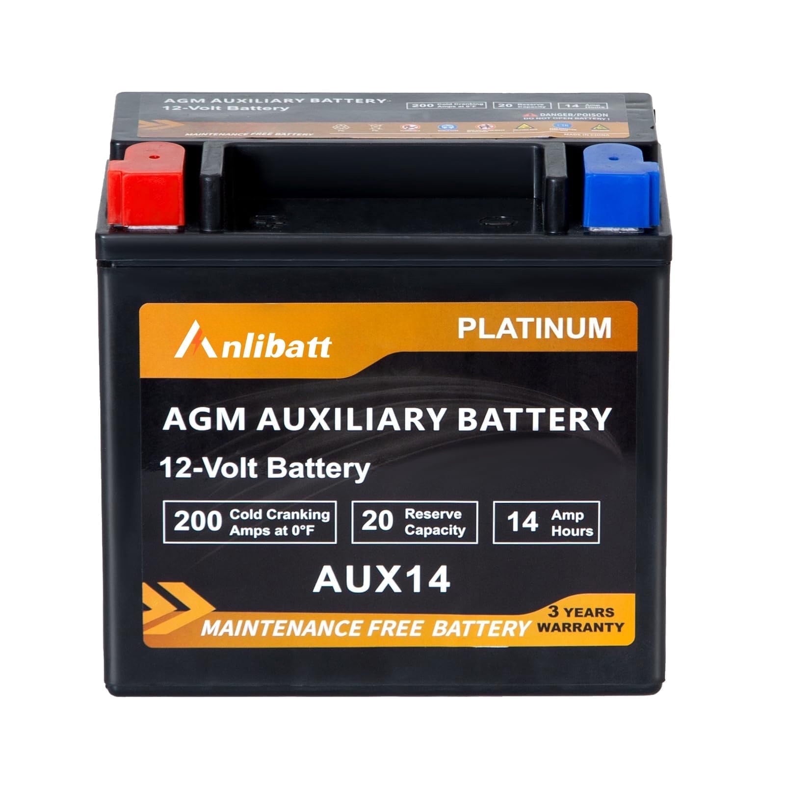Anlibatt Platinum AGM Group 49 Battery, 12 Volt Rechargeable Automotive Batteries for Car, H8 900CCA 95Ah 160RC