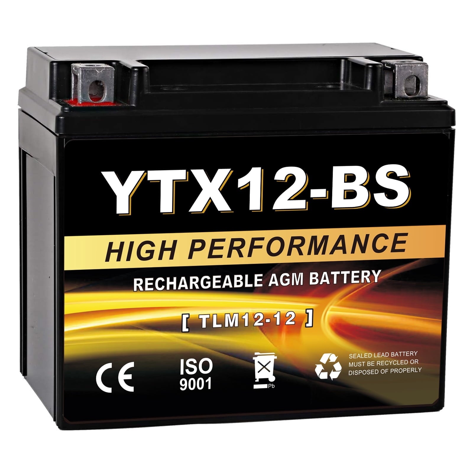 Anlibatt YTX14-BS Motorcycle Battery 12V 12Ah 200CCA Rechargeable Sealed Batteries Powersport Replacement for ATV, Scooter, Jet ski, Dirt Bike