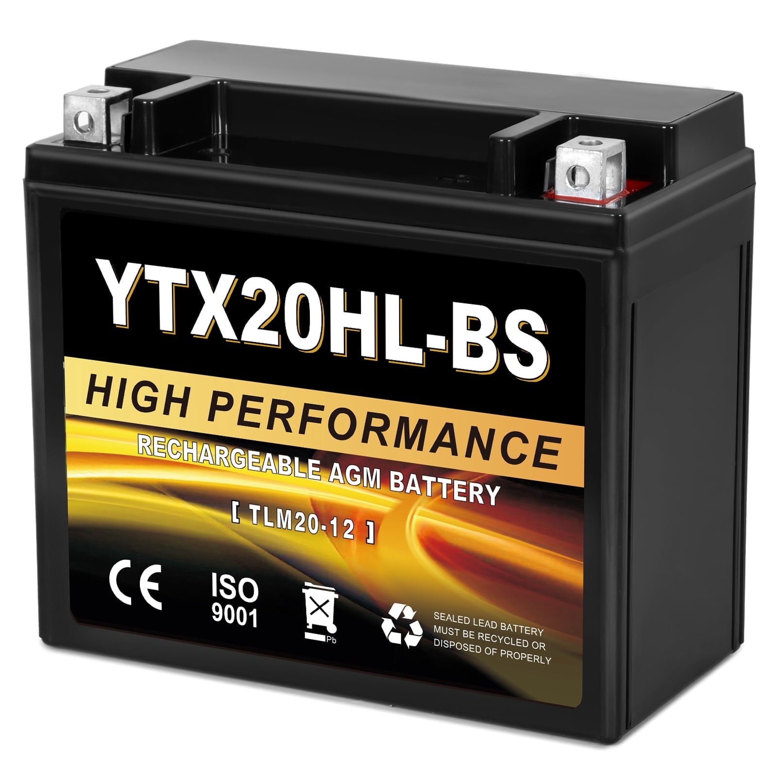 Anlibatt YTX14-BS Motorcycle Battery 12V 12Ah 200CCA Rechargeable Sealed Batteries Powersport Replacement for ATV, Scooter, Jet ski, Dirt Bike