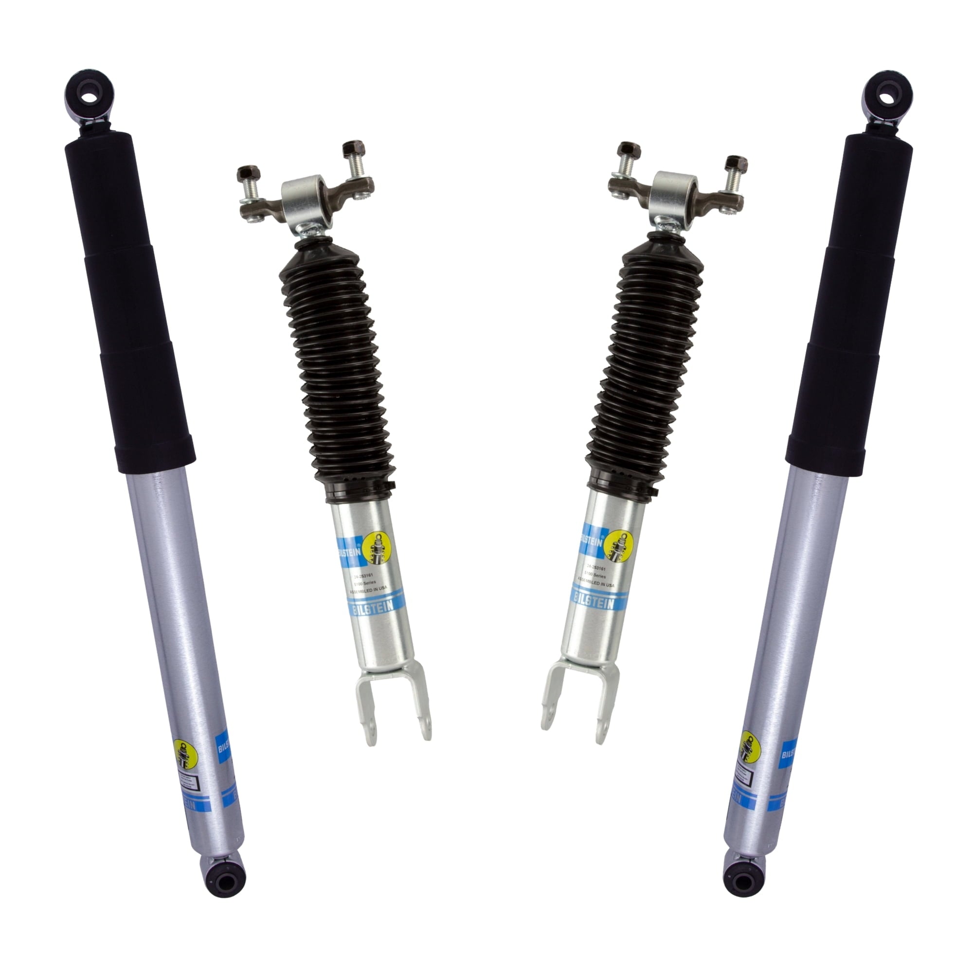 Bilstein Set of Front and Rear B8 5100 Series Shocks with Steering Stabilizer Compatible with 2011-2016 Silverado / Sierra 2500 / 3500 HD with 1.5 Front & 0-1 Rear Lift