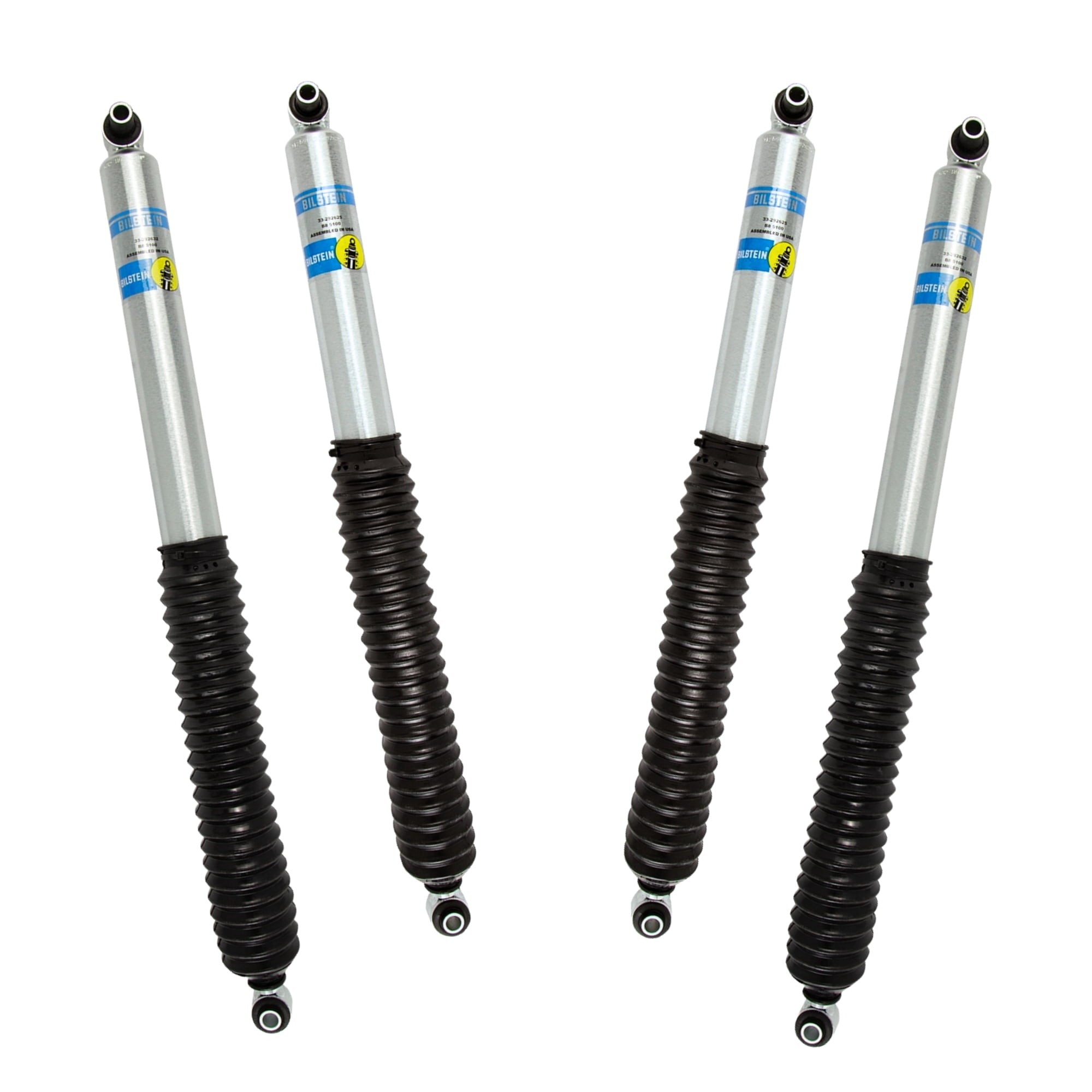 Bilstein Set of Front and Rear B8 5100 Series Shocks with Steering Stabilizer Compatible with 2020-2025 Wrangler with 2-3 Rear Lift