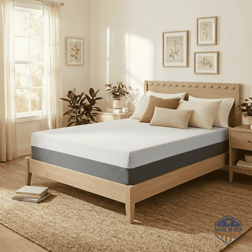 Celestial Sleep Gel Memory Foam Mattress in a Box, Made in The USA, CertiPUR-US, Oeko-Tex, and Fiberglass-Free Certified Bed, 12 inch Medium Soft - Split King