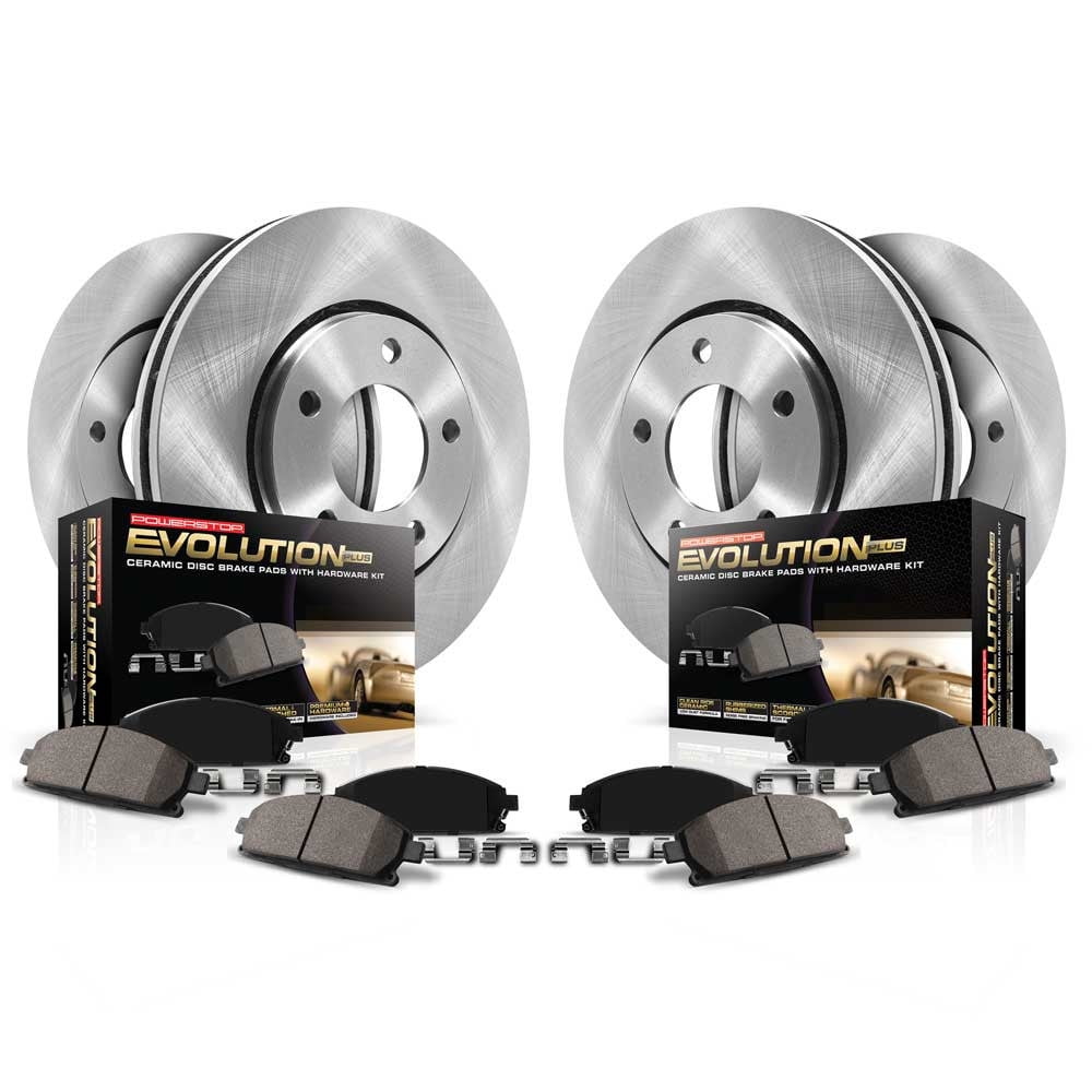Power Stop Front and Rear Stock Replacement Brake Pad and Rotor Kit KOE5828 Fits 2019 Toyota Highlander