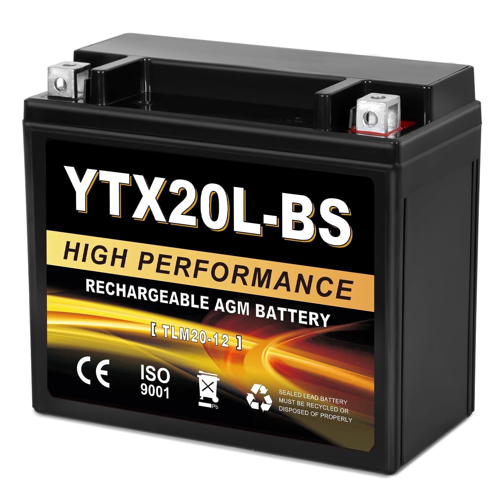 Anlibatt YTX14-BS Motorcycle Battery 12V 12Ah 200CCA Rechargeable Sealed Batteries Powersport Replacement for ATV, Scooter, Jet ski, Dirt Bike