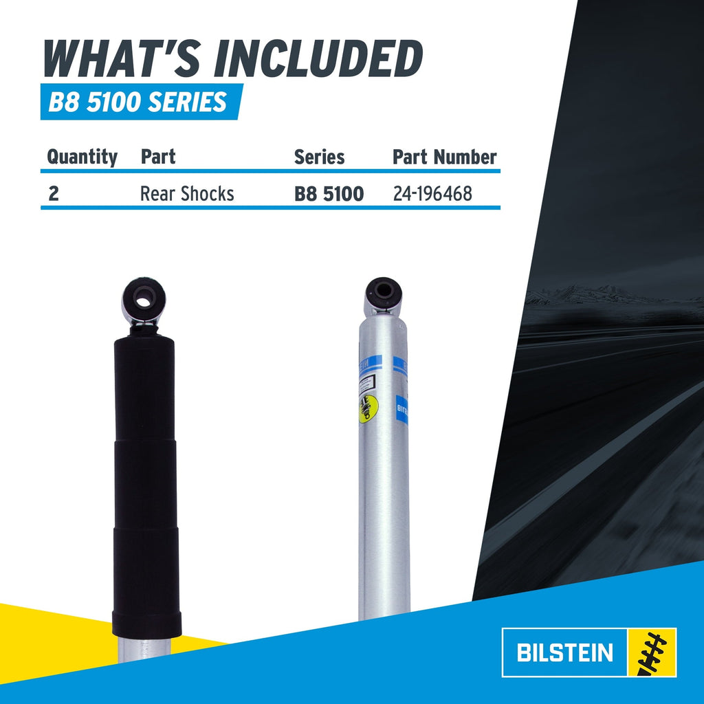 Bilstein Set of Front and Rear B8 5100 Series Shocks Compatible with 2011-2025 Silverado / Sierra 2500 / 3500 HD with 1.5 Front & 0-1 Rear Lift